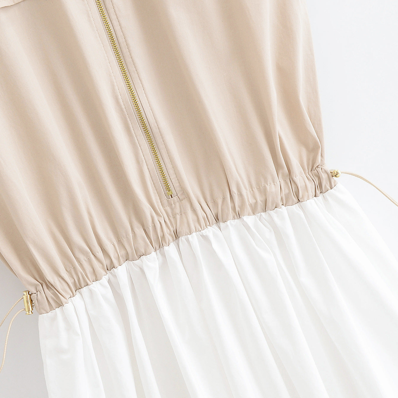 Elegant and minimalist patchwork poplin dress