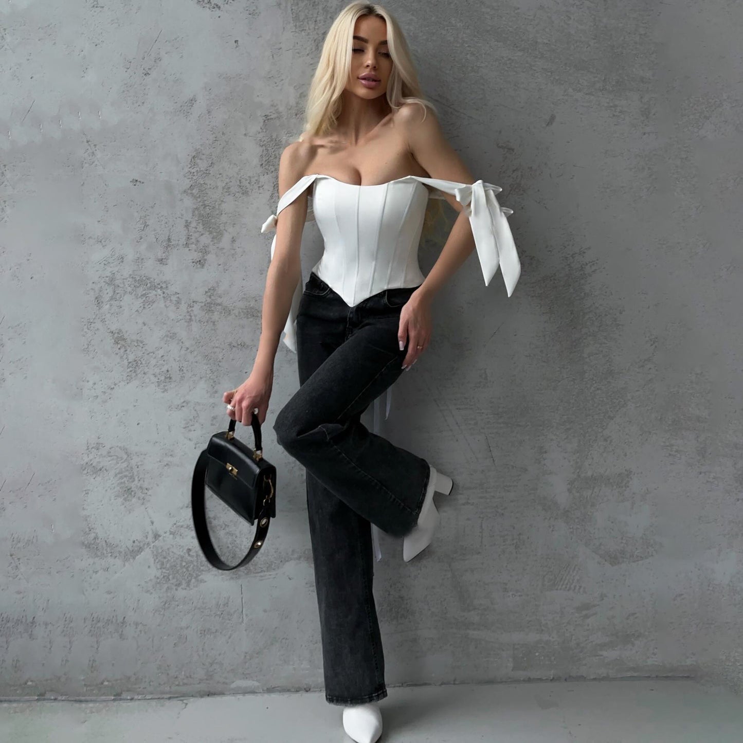 Women’s Sexy Tie-Back Slim Crop Top