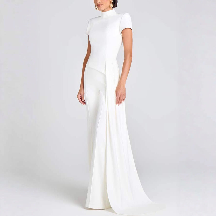 Women’s High Neck Short Sleeve Pants Set