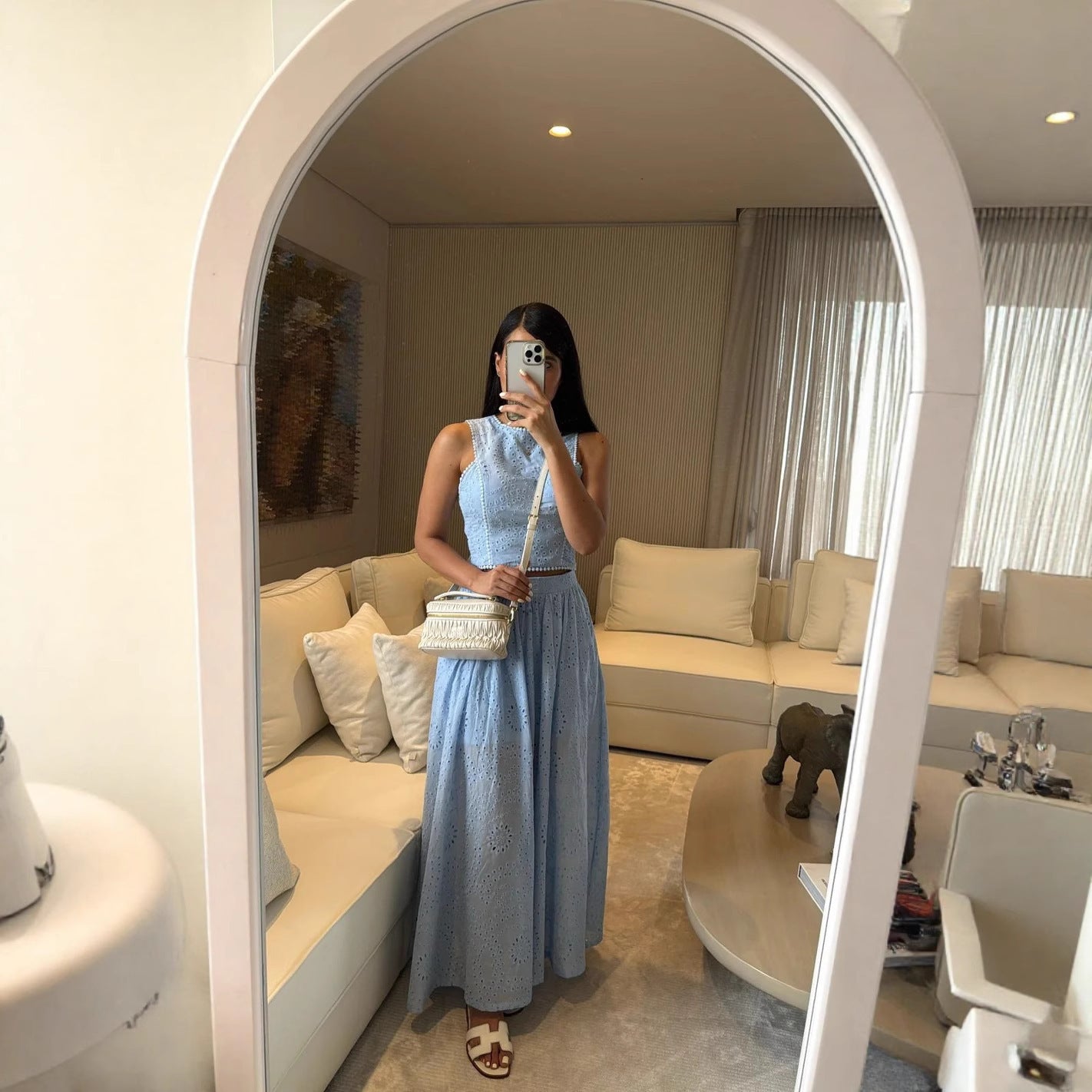 Women’s Lace Hem Camisole Skirt Two-Piece Set