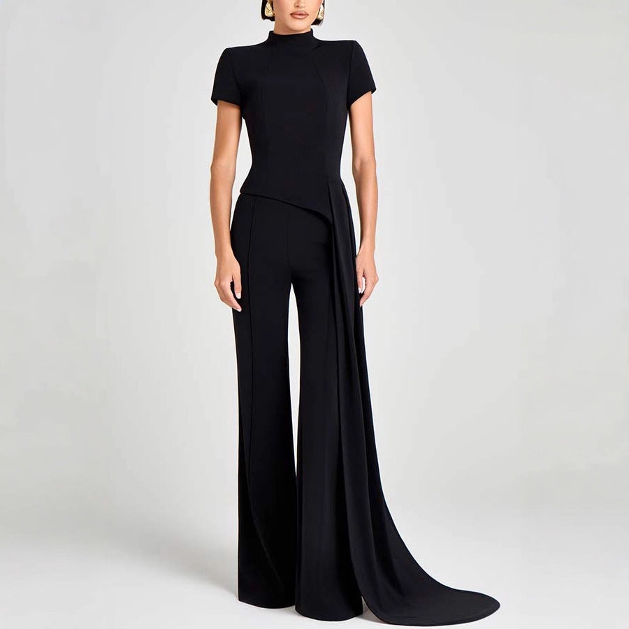Women’s High Neck Short Sleeve Pants Set
