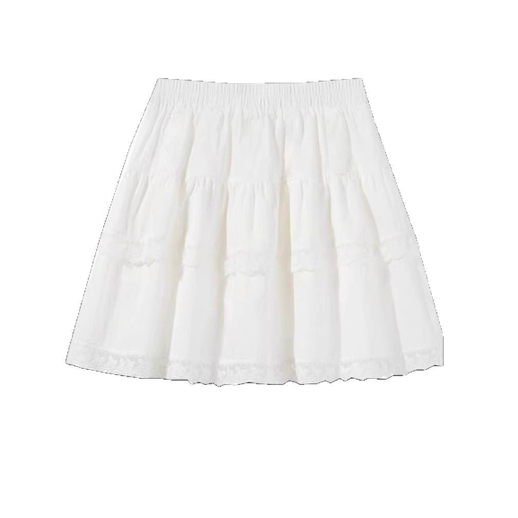 Women’s High Waist Lace A-Line Short Skirt