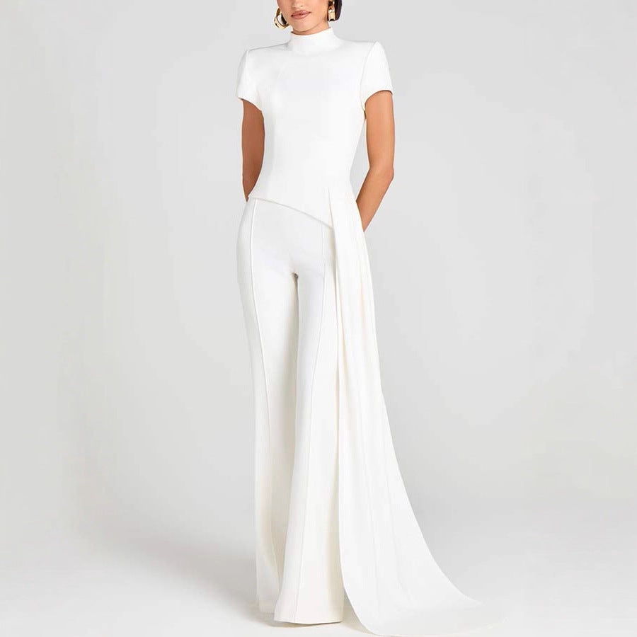 Women’s High Neck Short Sleeve Pants Set