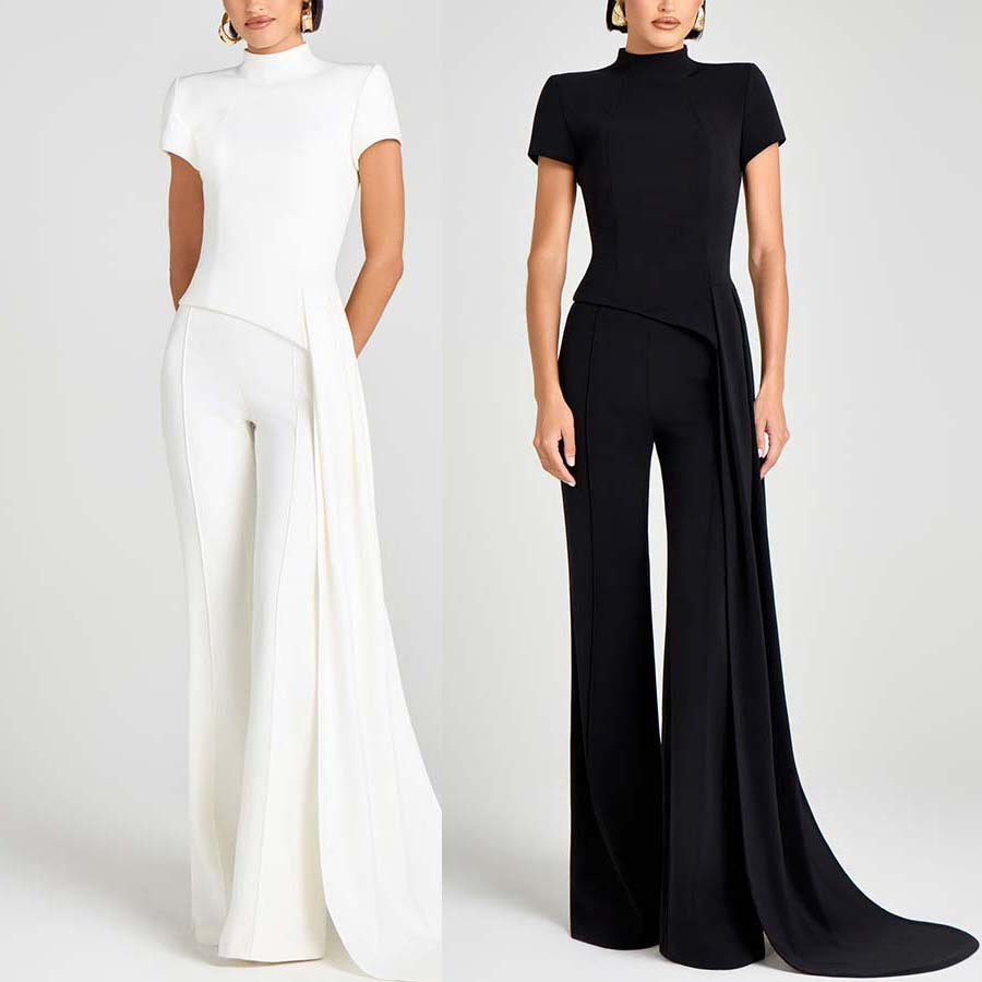 Women’s High Neck Short Sleeve Pants Set