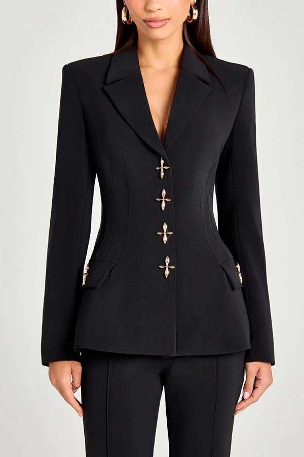 Women’s Elegant Long Sleeve Blazer Pants Set
