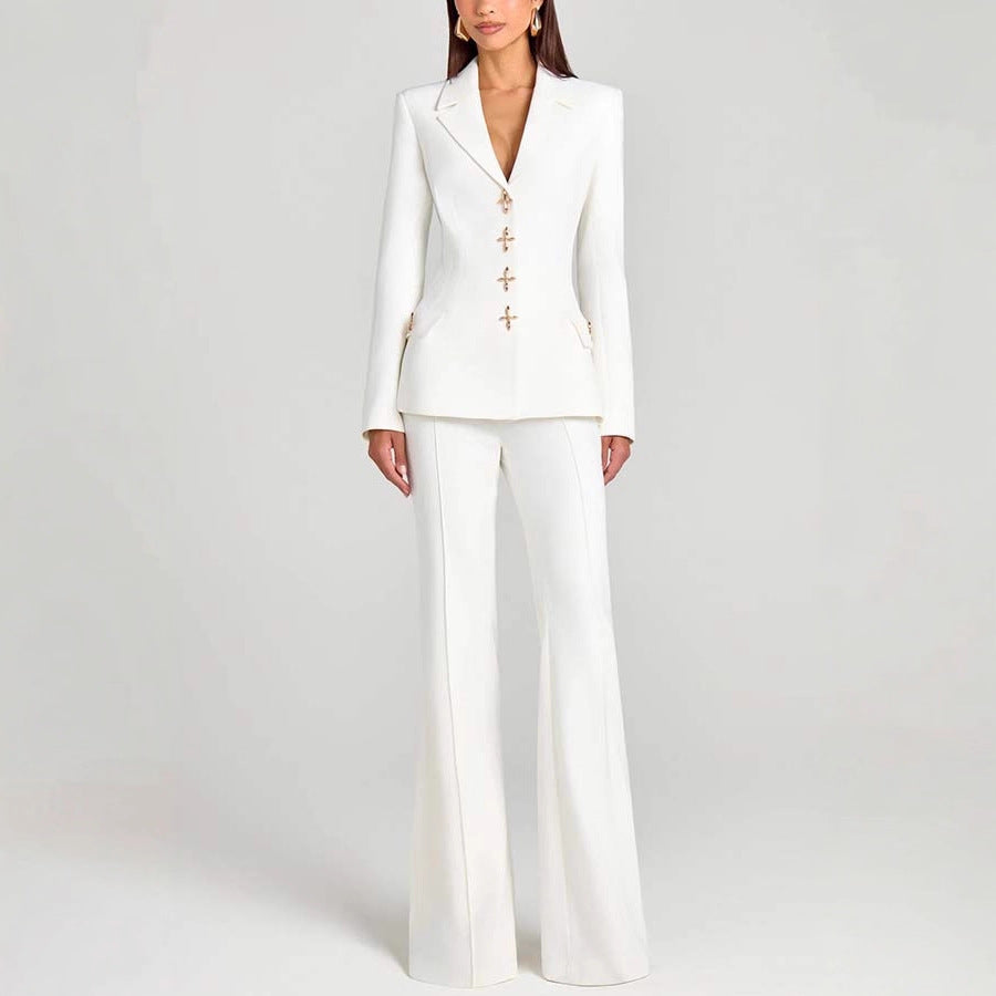 Women’s Elegant Long Sleeve Blazer Pants Set