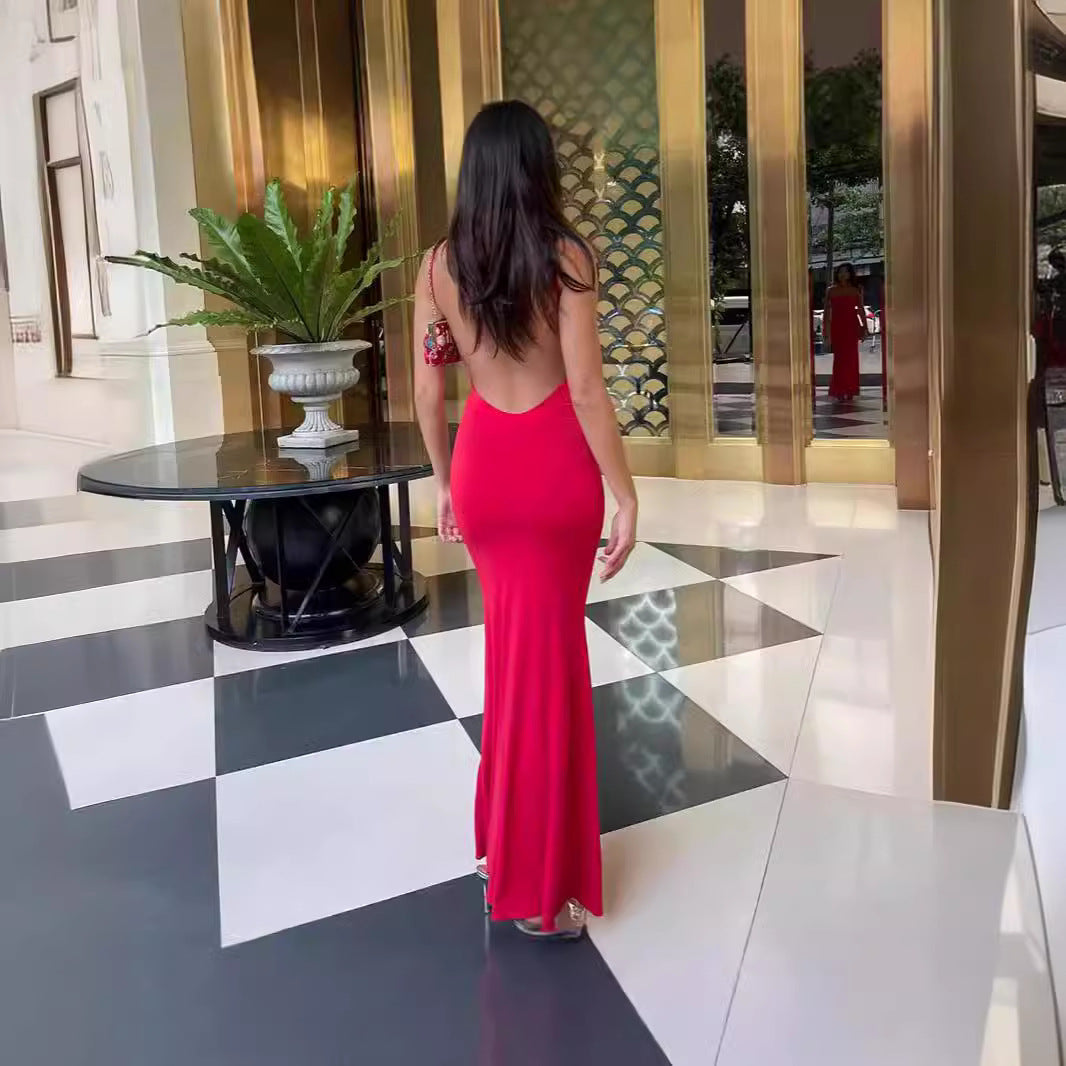 Women’s One-Shoulder Backless Slim Elegant Dress
