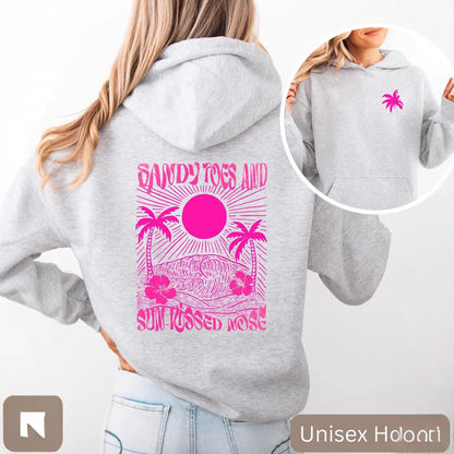 Girls’ Palm Print Purple Bauhinia Hoodie Dress