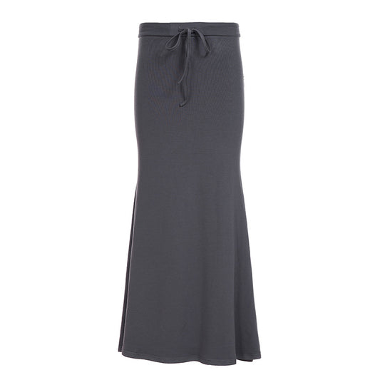 Women’s Elegant Low Waist Belted A-Line Skirt