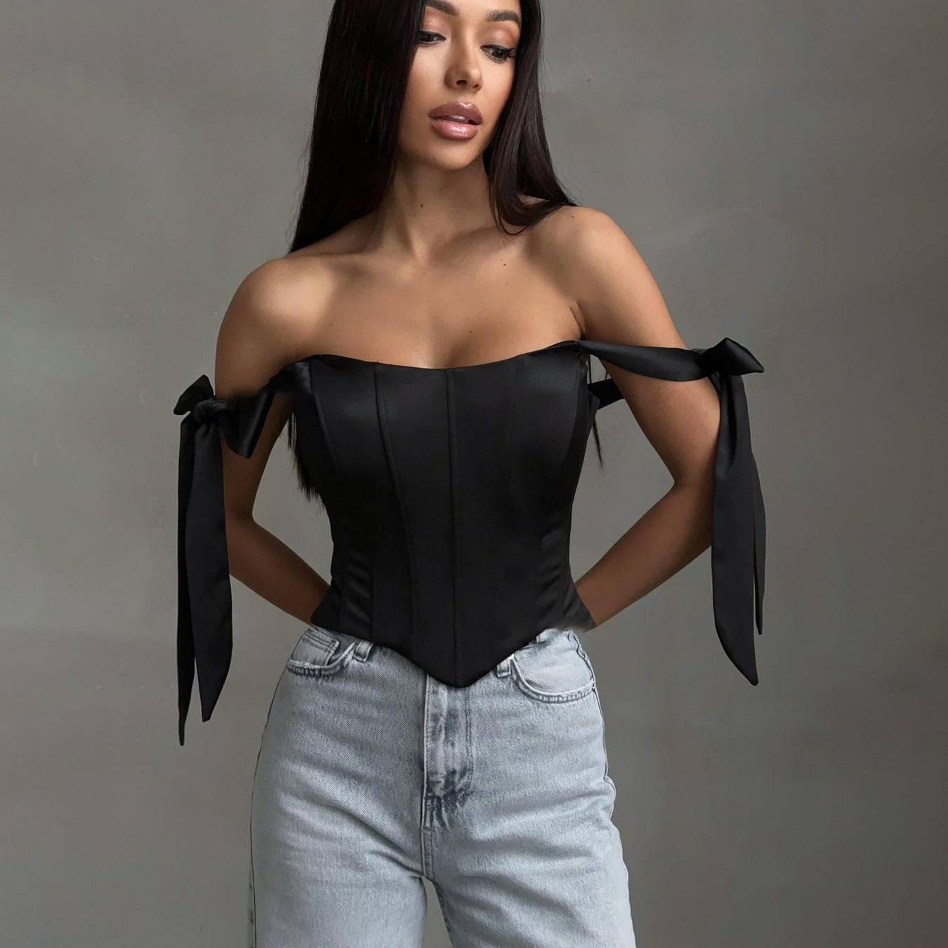 Women’s Sexy Tie-Back Slim Crop Top