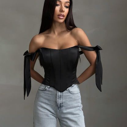 Women’s Sexy Tie-Back Slim Crop Top
