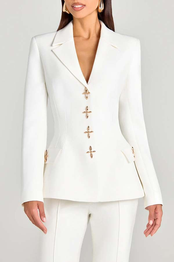 Women’s Elegant Long Sleeve Blazer Pants Set