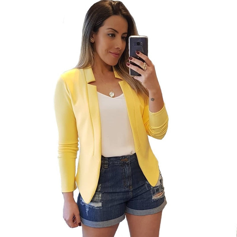 Women’s Solid Color Casual Blazer Jacket