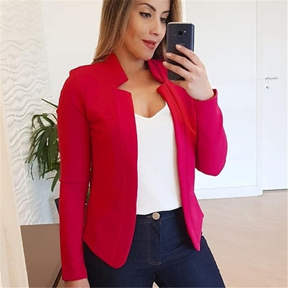 Women’s Solid Color Casual Blazer Jacket