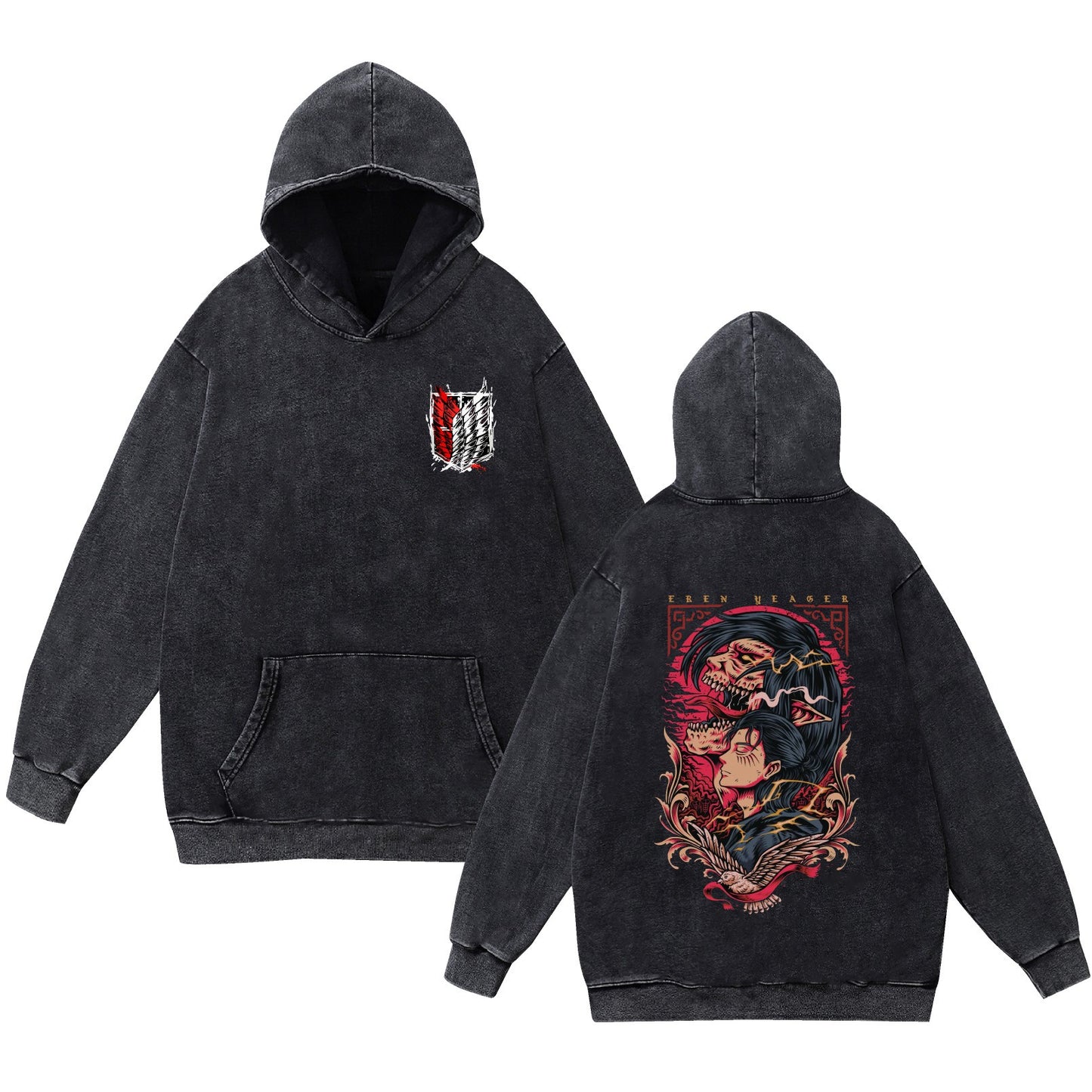 Vintage Attack on Titan Cotton Hoodie