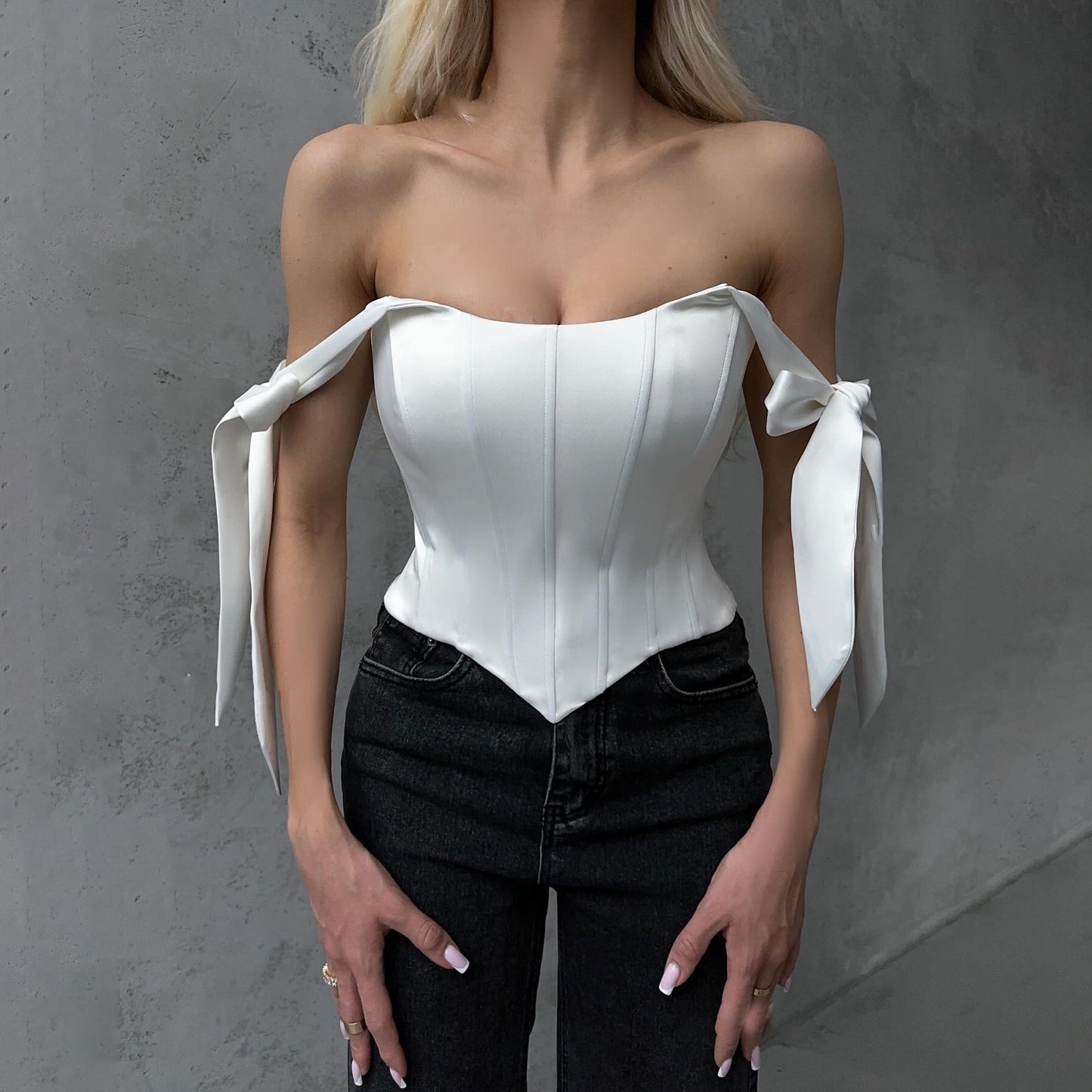 Women’s Sexy Tie-Back Slim Crop Top