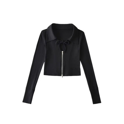 Deep V-neck zipper sports jacket