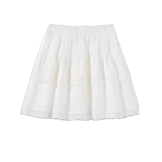 Women’s High Waist Lace A-Line Short Skirt