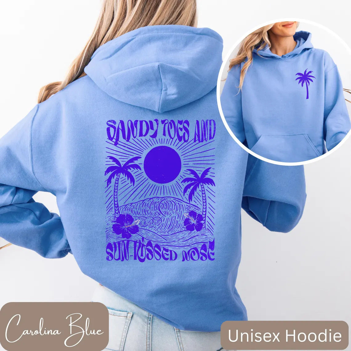 Girls’ Palm Print Purple Bauhinia Hoodie Dress