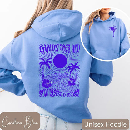 Girls’ Palm Print Purple Bauhinia Hoodie Dress