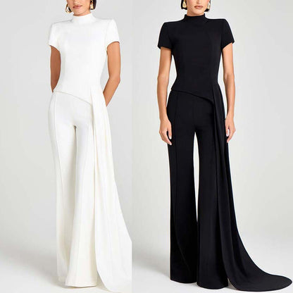 Women’s High Neck Short Sleeve Pants Set
