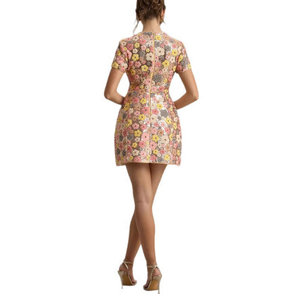Women’s Short Sleeve Sequin Party Mini Dress