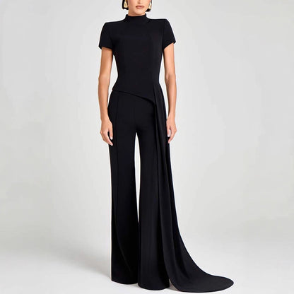 Women’s High Neck Short Sleeve Pants Set