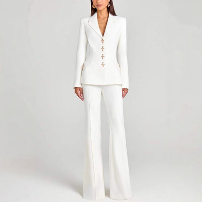 Women’s Elegant Long Sleeve Blazer Pants Set